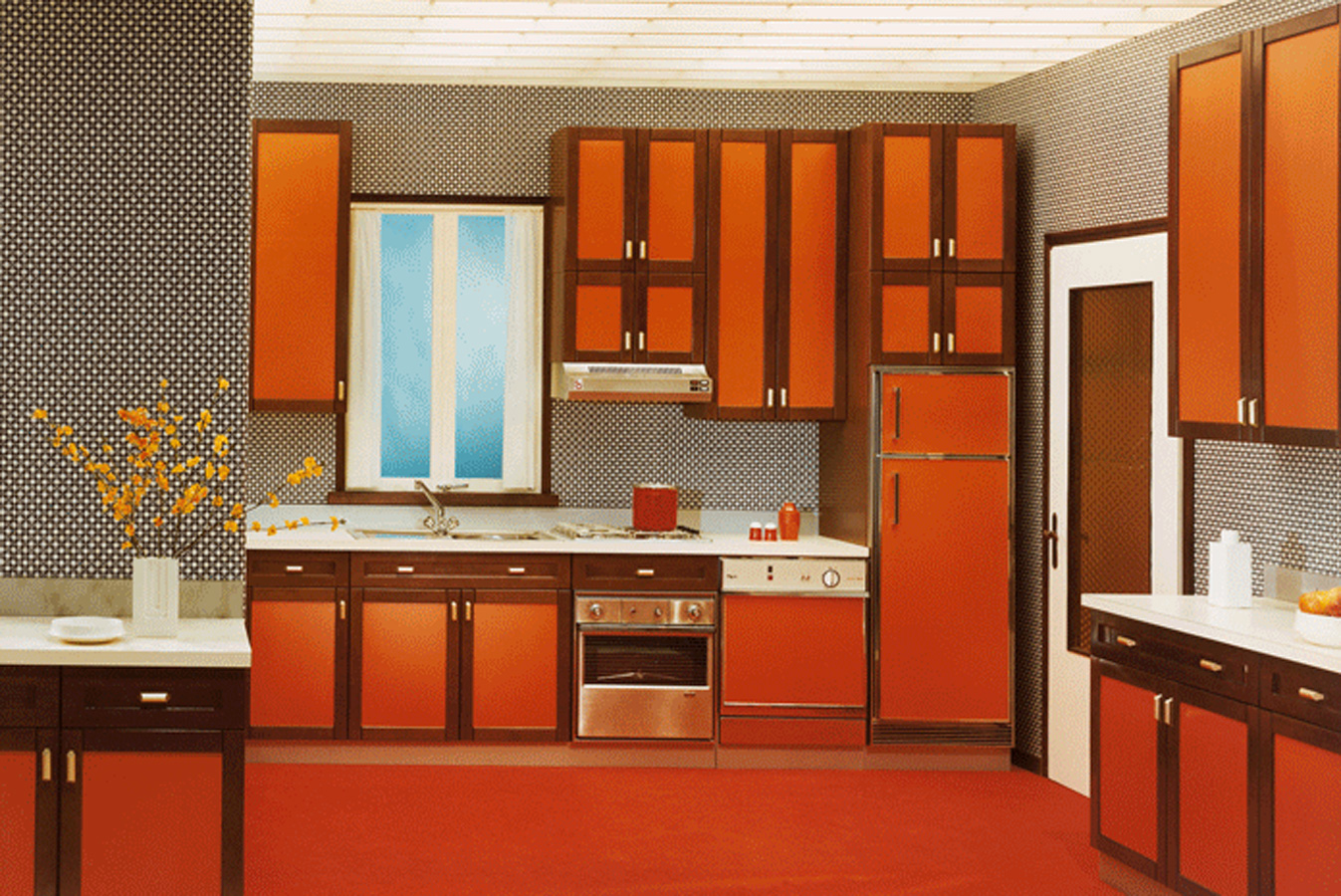 Фото 2 - Модульная кухня итальянской фабрики Cesar с панелями оранжевого цвета