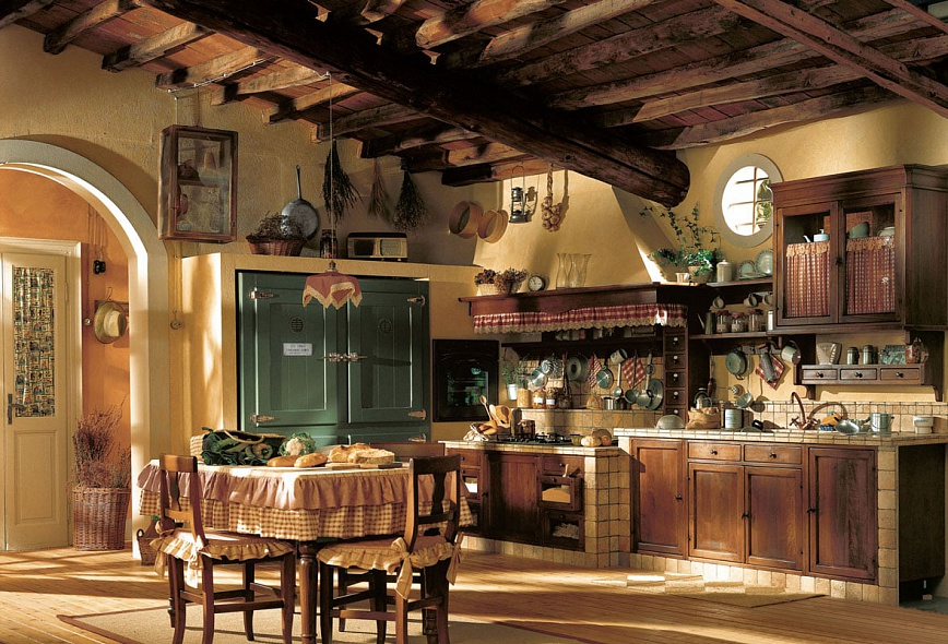 Фото 1 - Итальянская кухня Doralice фабрики Marchi Cucine в этническом тосканском стиле