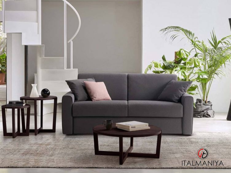 Фото 1 - Диван Riva standard фабрики Rosini Divani (производство Италия) из массива дерева в обивке из ткани серого цвета в современном стиле