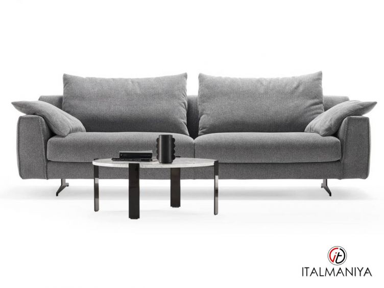 Фото 1 - Диван Solaia фабрики Rosini Divani (производство Италия) из массива дерева в обивке из ткани серого цвета в современном стиле