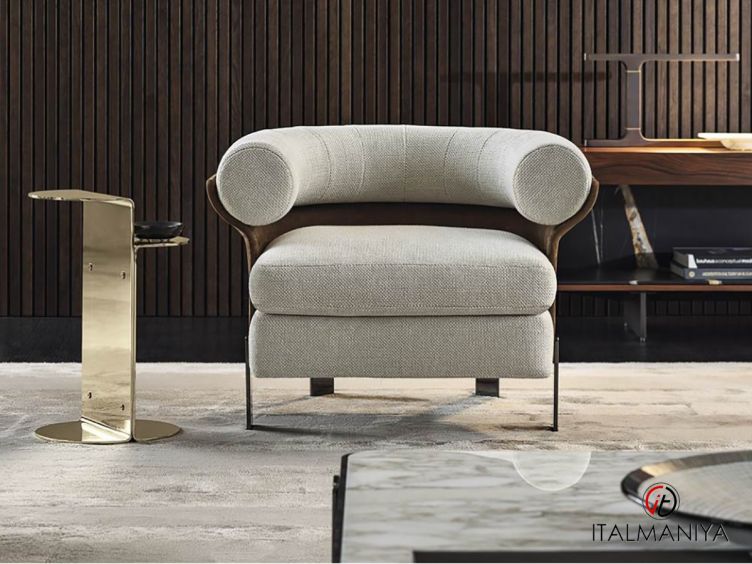 Фото 1 - Кресло Mattia фабрики Minotti из металла в обивке из ткани в современном стиле