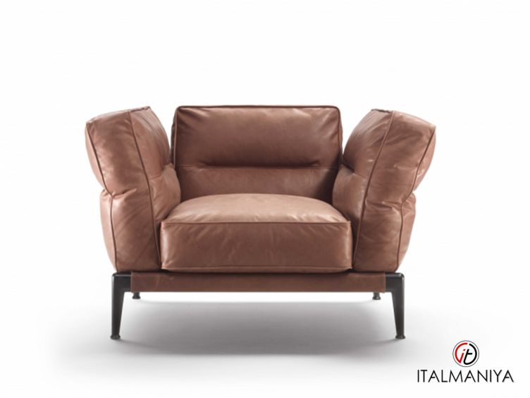 Фото 1 - Кресло Adda фабрики Flexform из металла в обивке из кожи в современном стиле
