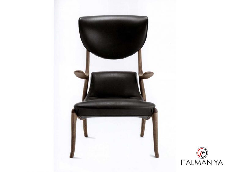 Фото 1 - Кресло Star trek фабрики Ceccotti из массива дерева в обивке из кожи в современном стиле