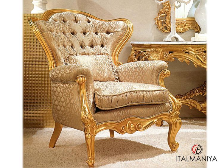 Фото 1 - Кресло Ottocento фабрики Zanaboni из массива дерева в обивке из ткани в классическом стиле