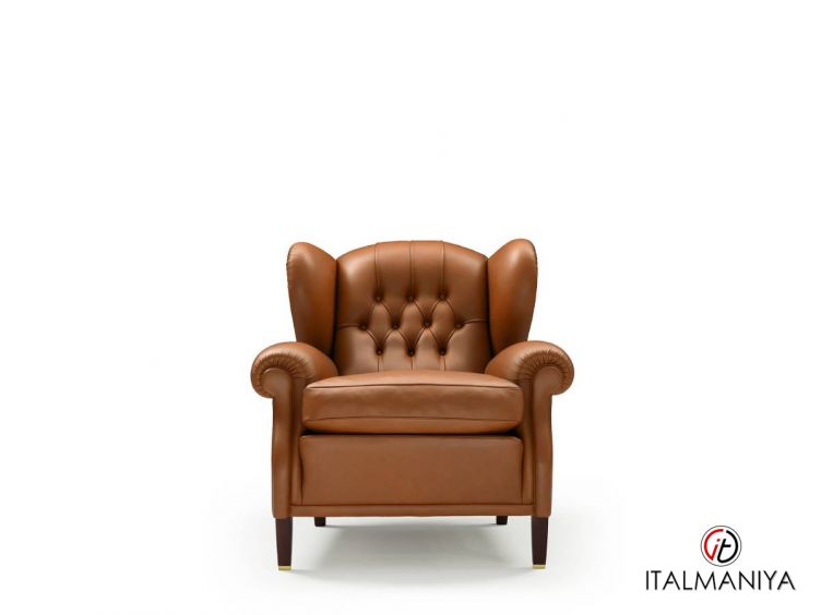 Фото 1 - Кресло Elisabeth фабрики Albani Divani (производство Италия) из массива дерева в обивке из кожи в классическом стиле