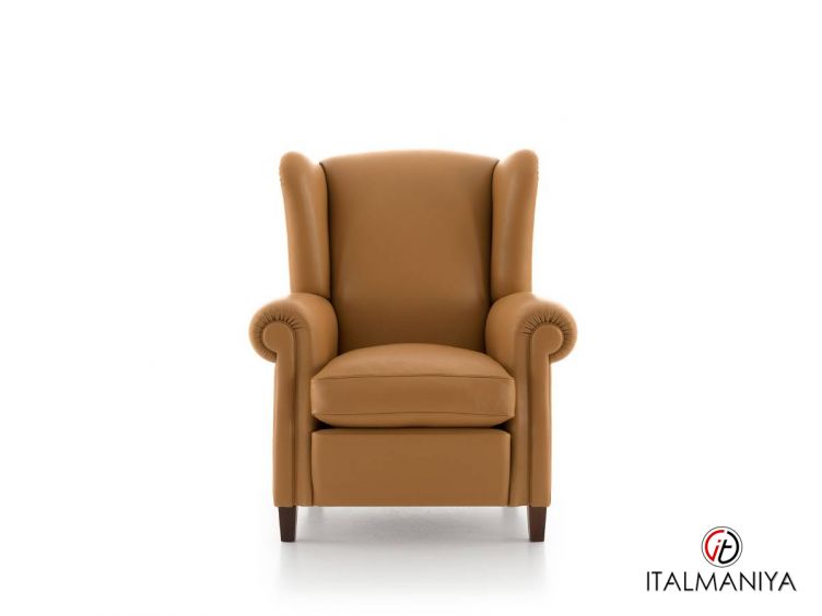 Фото 1 - Кресло Era фабрики Albani Divani (производство Италия) из массива дерева в обивке из кожи в классическом стиле