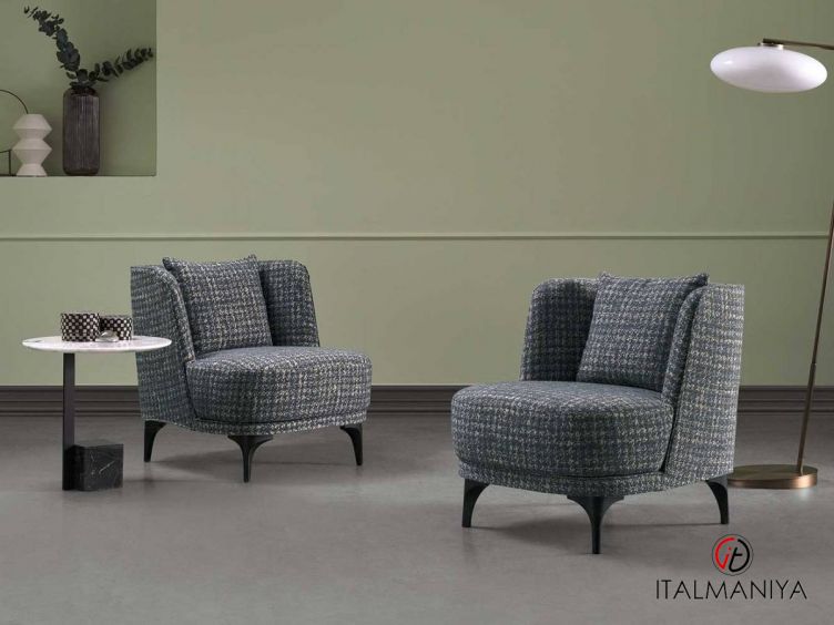 Фото 1 - Кресло Luna фабрики Bodema (производство Италия) из массива дерева в обивке из ткани в современном стиле