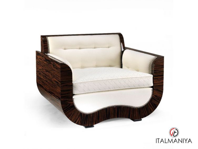 Фото 1 - Кресло P520 фабрики Francesco Molon из массива дерева в обивке из ткани в стиле арт-деко