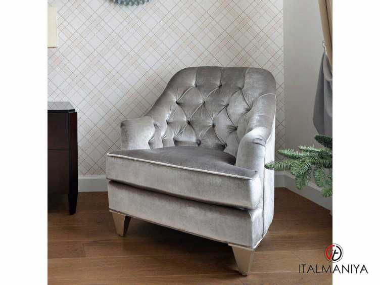 Фото 1 - Кресло Mestre FB.ACH.MES.349 фабрики Fratelli Barri (производство Италия) из массива дерева в обивке из ткани серебряного цвета в стиле арт-деко
