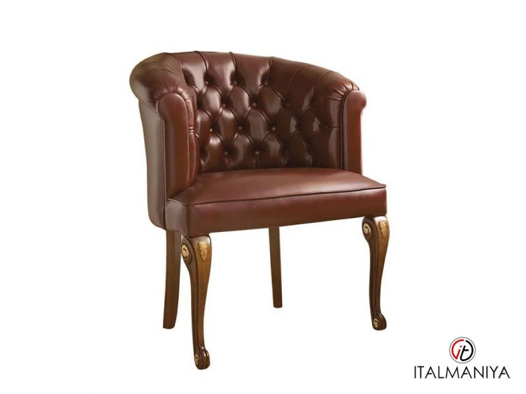 Фото 1 - Кресло Rondo Peonia фабрики Grilli из массива дерева в обивке из кожи в классическом стиле
