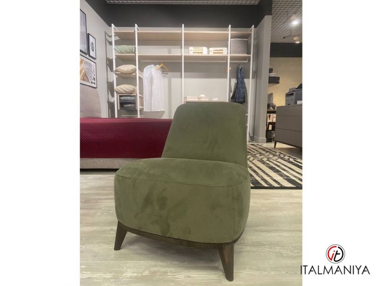 Фото 1 - Кресло Loft Green фабрики Tomasella (производство Италия) из массива дерева в обивке из ткани в современном стиле