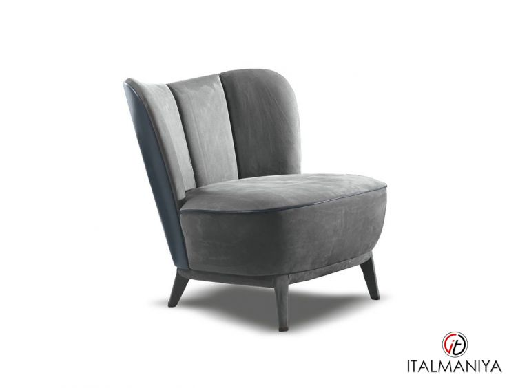 Фото 1 - Кресло Anna фабрики Ulivi (производство Италия) из массива дерева в обивке из кожи серого цвета в стиле арт-деко