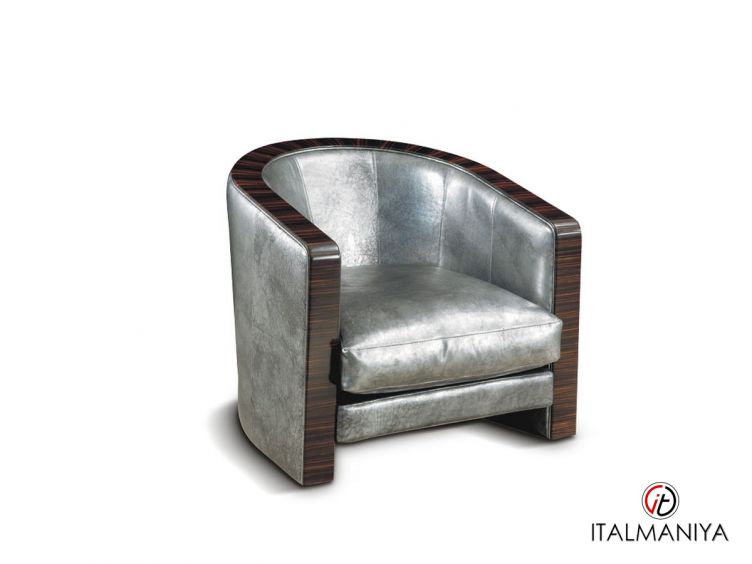 Фото 1 - Кресло Dorothy фабрики Ulivi (производство Италия) из массива дерева в обивке из кожи в стиле арт-деко