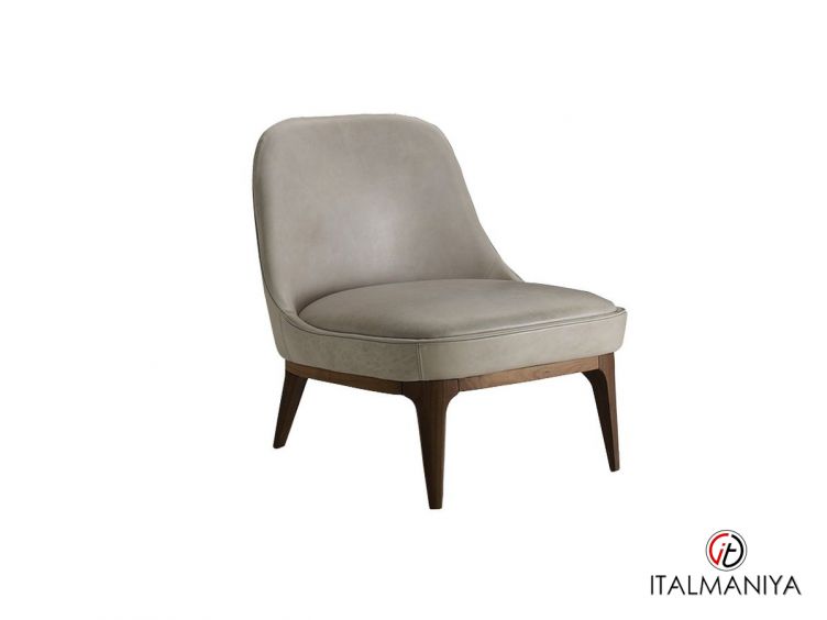 Фото 1 - Кресло Dory фабрики Ulivi (производство Италия) из массива дерева в обивке из кожи серого цвета в современном стиле