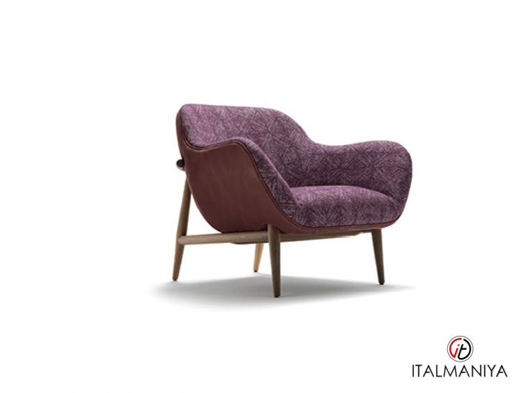 Фото 1 - Кресло Jade фабрики Ulivi (производство Италия) из массива дерева в обивке из ткани фиолетового цвета в современном стиле