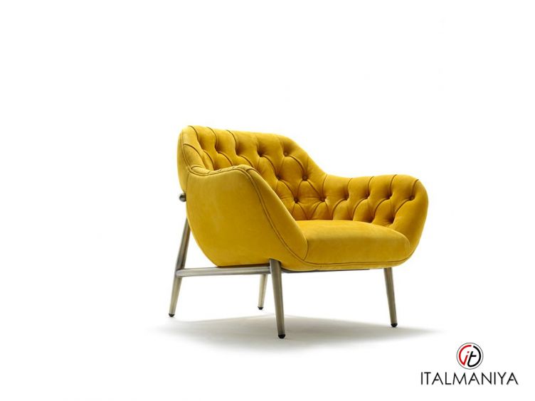 Фото 1 - Кресло Jade Luxury фабрики Ulivi (производство Италия) из массива дерева в обивке из кожи желтого цвета в стиле арт-деко
