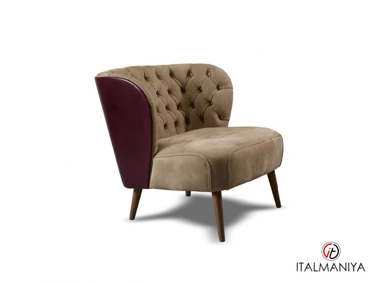 Фото 1 - Кресло Lady Matilda фабрики Ulivi (производство Италия) из массива дерева в обивке из кожи серого цвета в стиле арт-деко