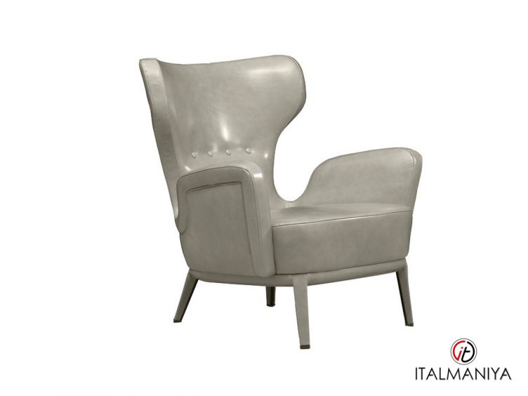 Фото 1 - Кресло Lauren фабрики Ulivi (производство Италия) из металла в обивке из кожи серого цвета в стиле арт-деко