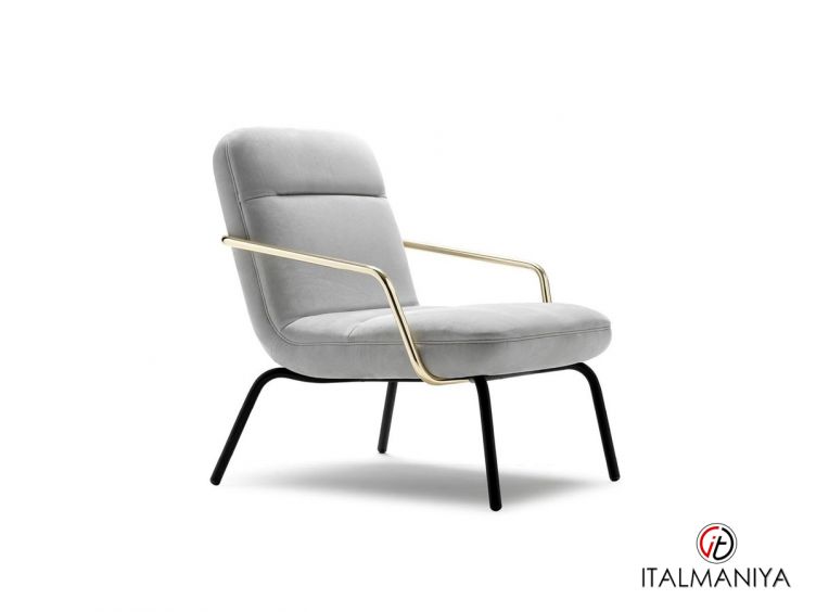 Фото 1 - Кресло Nina фабрики Ulivi (производство Италия) из металла в обивке из кожи серого цвета в современном стиле