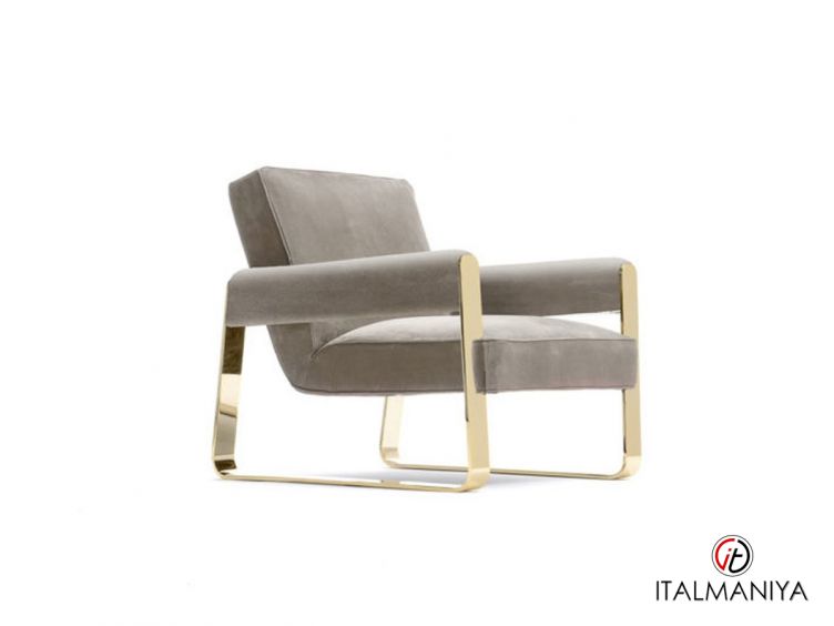 Фото 1 - Кресло Patricia фабрики Ulivi (производство Италия) из металла в обивке из кожи серого цвета в современном стиле