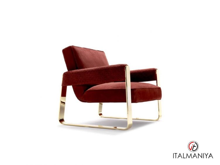 Фото 1 - Кресло Patricia Special фабрики Ulivi (производство Италия) из металла в обивке из кожи красного цвета в современном стиле