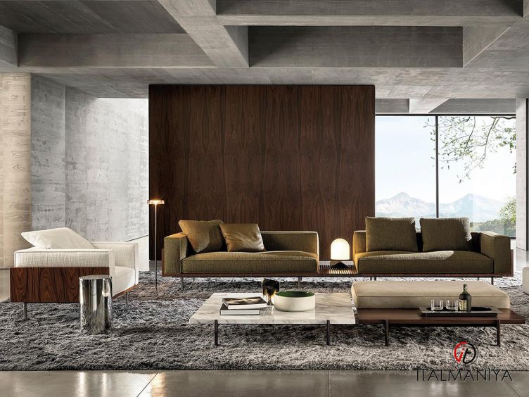 Фото 1 - Мягкая мебель Brasilia фабрики Minotti из массива дерева в современном стиле