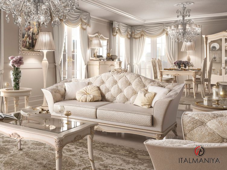 Фото 1 - Мягкая мебель Vittoria фабрики Antonelli Moravio из массива дерева белого цвета в современном стиле