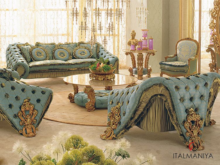 Фото 1 - Мягкая мебель Balbianello фабрики Riva из массива дерева в классическом стиле