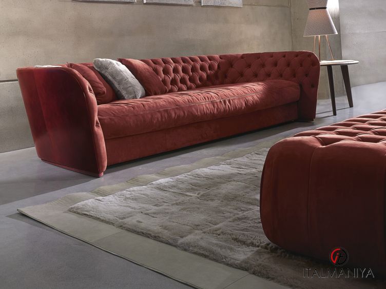 Фото 1 - Мягкая мебель Samuel фабрики Ulivi (производство Италия) из массива дерева красного цвета в стиле арт-деко