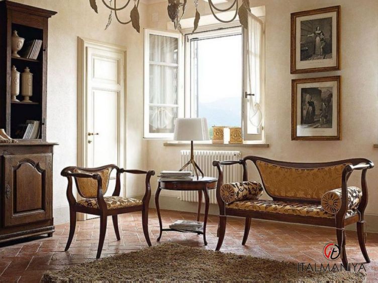 Фото 1 - Мягкая мебель Pompei фабрики Volpi из массива дерева в классическом стиле