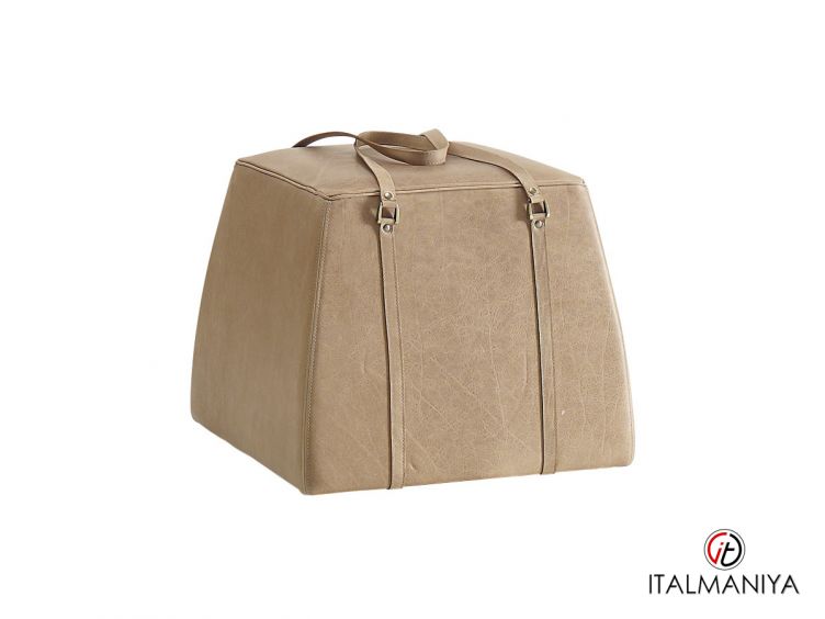 Фото 1 - Пуф Bag фабрики Ulivi (производство Италия) из массива дерева в обивке из кожи в современном стиле