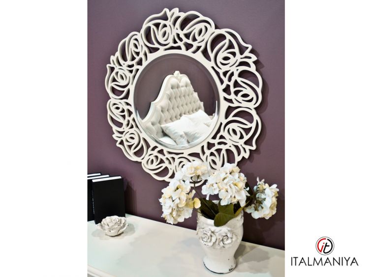 Фото 1 - Зеркало Paola BS.MR.SLV.3 фабрики Brevio Salotti (производство Италия) из массива дерева белого цвета в классическом стиле