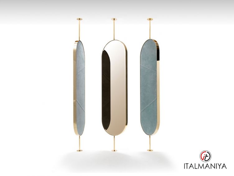 Фото 1 - Зеркало Leonor фабрики Ulivi (производство Италия) из металла золотого цвета в современном стиле