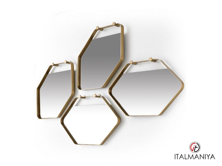 Фото 1 - Зеркало Marie 10-20 фабрики Ulivi (производство Италия) из металла золотого цвета в современном стиле