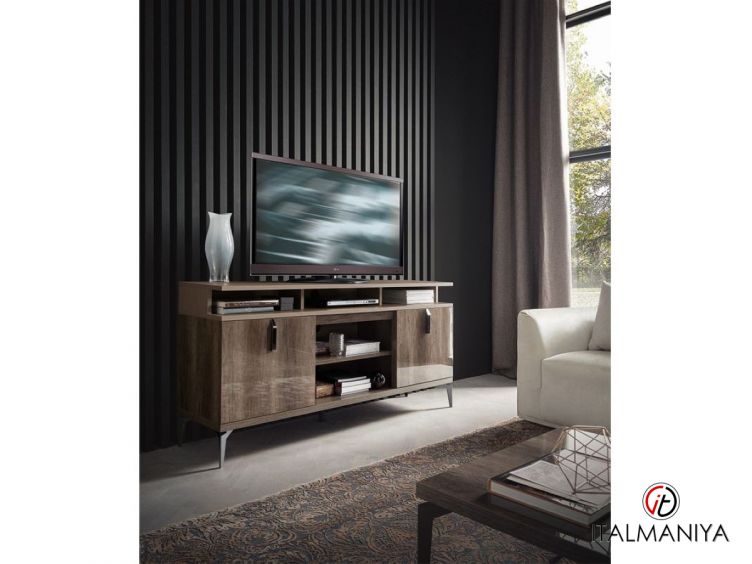 Фото 1 - Тумба под ТВ Matera фабрики Alf из МДФ серого цвета в современном стиле