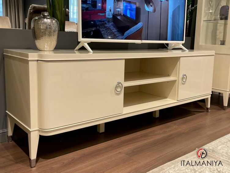 Фото 1 - Мебель под ТВ Modena FB.TV.MD.62 фабрики Fratelli Barri (производство Италия) из МДФ бежевого цвета в стиле арт-деко