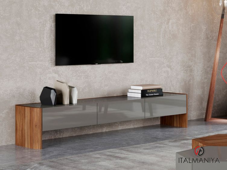 Фото 1 - Мебель под ТВ Avila MDI.TV.AV.41 фабрики MOD Interiors (производство Испания) из МДФ серого цвета в современном стиле