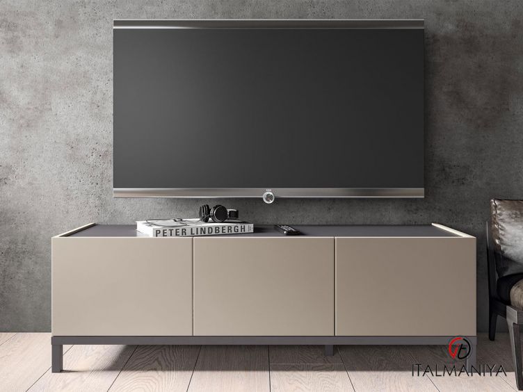 Фото 1 - Мебель под ТВ Kali фабрики Status (производство Италия) из МДФ серого цвета в современном стиле