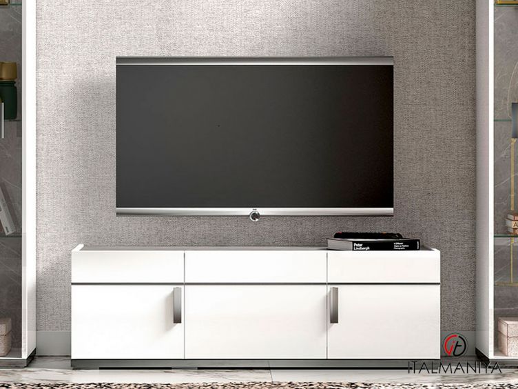Фото 1 - Мебель под ТВ Mara фабрики Status (производство Италия) из МДФ белого цвета в современном стиле
