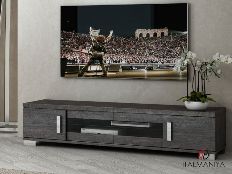 Фото 1 - Мебель под ТВ Sarah фабрики Status (производство Италия) из МДФ серого цвета в современном стиле