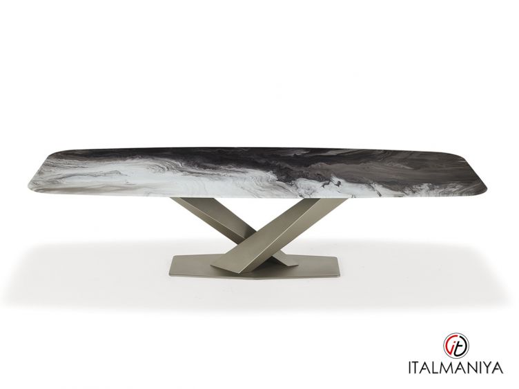 Фото 1 - Стол обеденный Stratos Crystalart фабрики Cattelan Italia из металла в современном стиле
