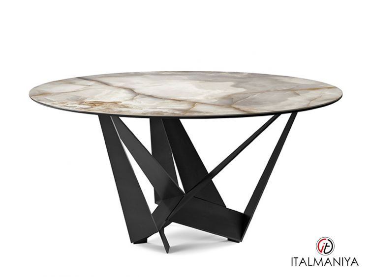 Фото 1 - Стол обеденный Skorpio keramik round фабрики Cattelan Italia из металла в современном стиле