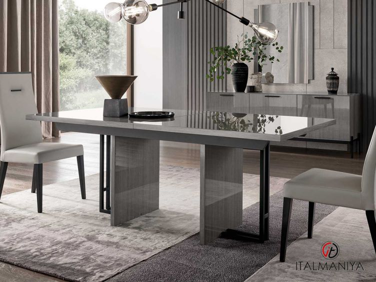 Фото 1 - Стол обеденный Novecento AIT.DT.NV.1 фабрики Alf (производство Италия) из МДФ серого цвета в современном стиле
