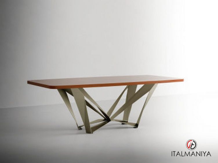 Фото 1 - Стол обеденный Class Lipari 9T201322L фабрики Tomasella (производство Италия) из металла цвета орехового дерева в современном стиле