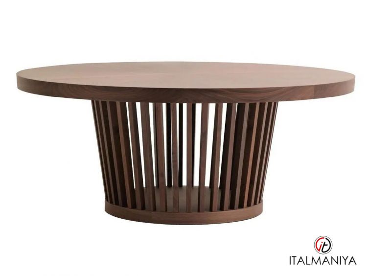 Фото 1 - Стол обеденный Memphis круглый фабрики Ulivi (производство Италия) из массива дерева коричневого цвета в современном стиле