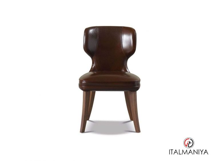 Фото 1 - Стул Rose фабрики Ulivi (производство Италия) из массива дерева в обивке из кожи коричневого цвета в стиле арт-деко