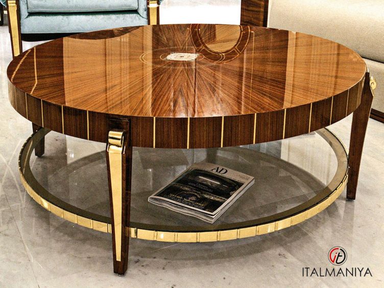 Фото 1 - Журнальный столик Jeremy round фабрики Bianchini из массива дерева в современном стиле