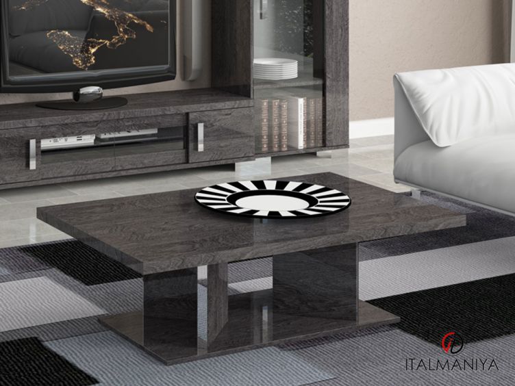 Фото 1 - Журнальный столик Sarah фабрики Status (производство Италия) из МДФ серого цвета в современном стиле