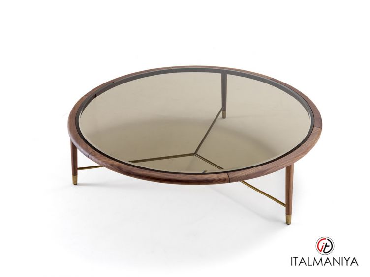 Фото 1 - Журнальный столик Seline круглый фабрики Ulivi (производство Италия) из массива дерева коричневого цвета в современном стиле