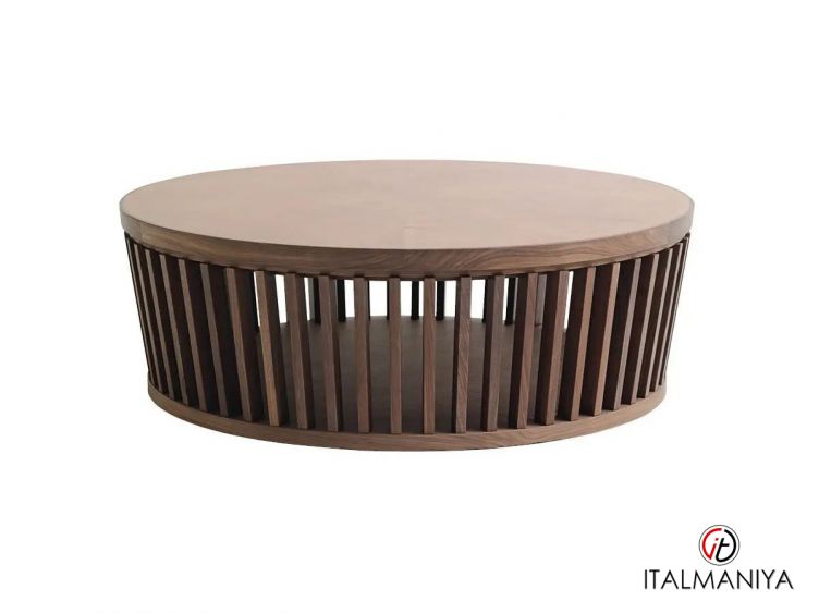Фото 1 - Журнальный столик Theo круглый фабрики Ulivi (производство Италия) из массива дерева коричневого цвета в современном стиле